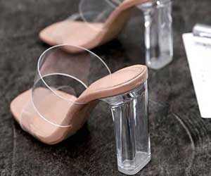 transparent glass heels