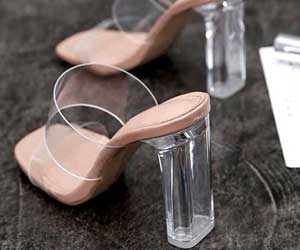 transparent glass heels