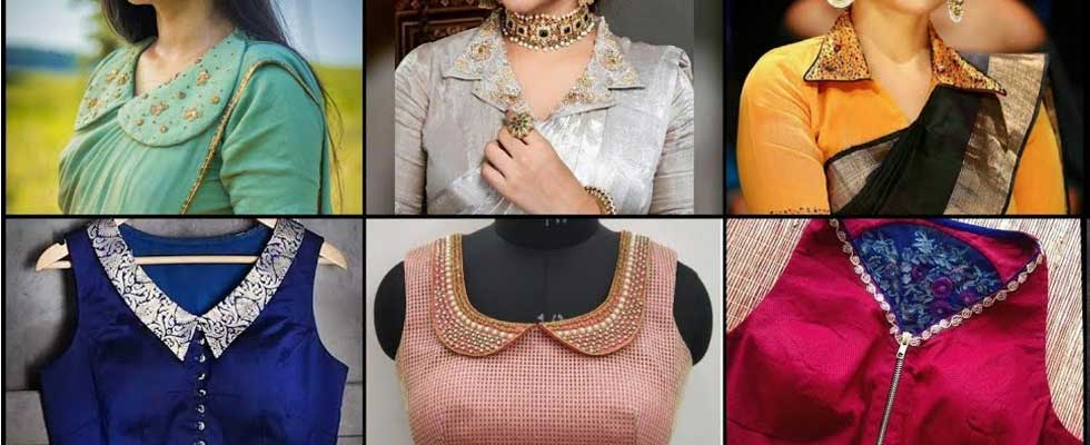 Top Collar Blouse Designs