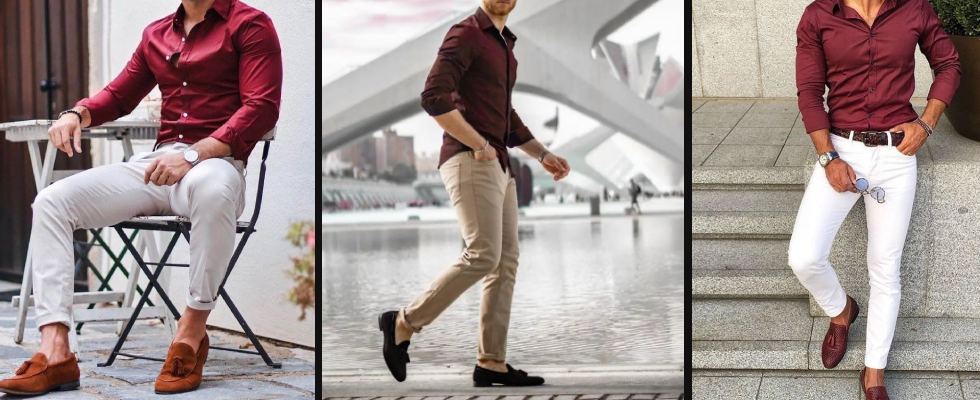 1695822482 the maroon shirt matching pant combinations for men