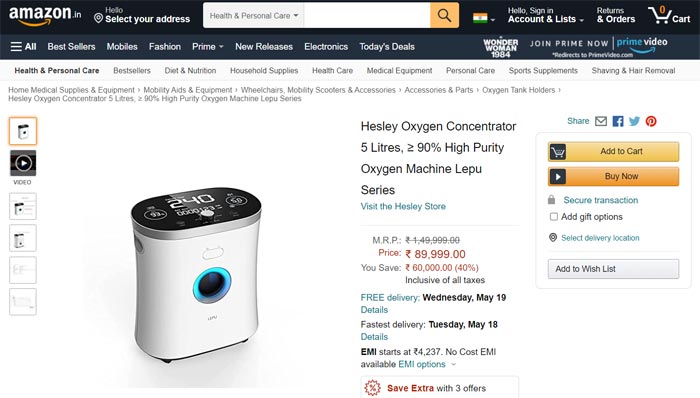 O2 Concentrator Amazon