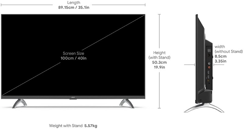 2 Acer (40 inches) P Series Full HD Android Smart LED TV AR40AR2841FDFL