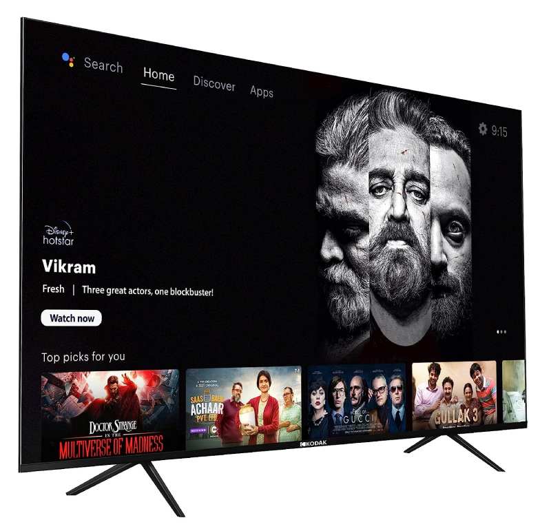 4 Kodak 108 cm (43 inches) Bezel-Less Design Series 4K Ultra HD Smart Android LED TV 43UHDX7XPROBL