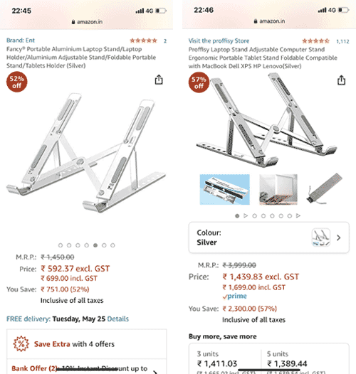 amazon product price comparision