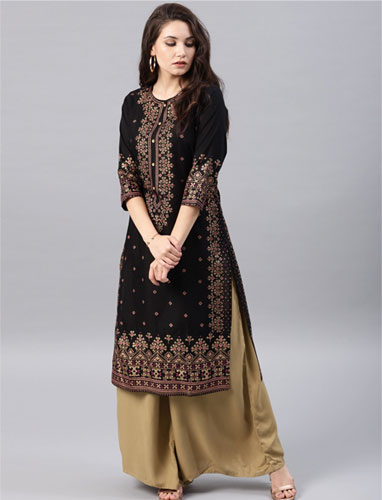 Black Kurti With Pant