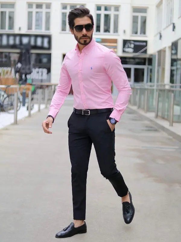 Black Pants with Pink Colour Shirt