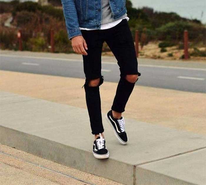 Black Sneakers with Jeans