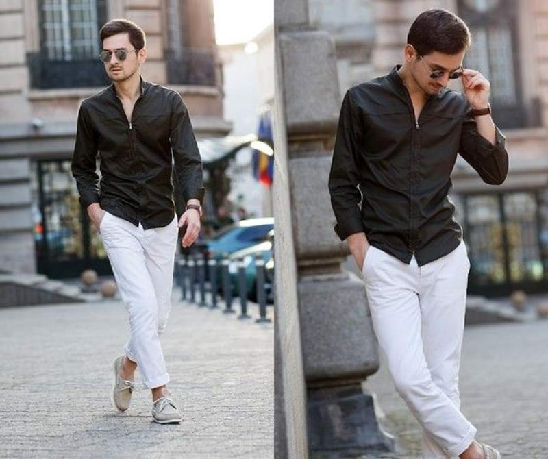 Classic Black with White Pant