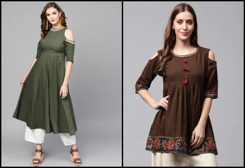 Cold Shoulder Style with 3/4 Kurti