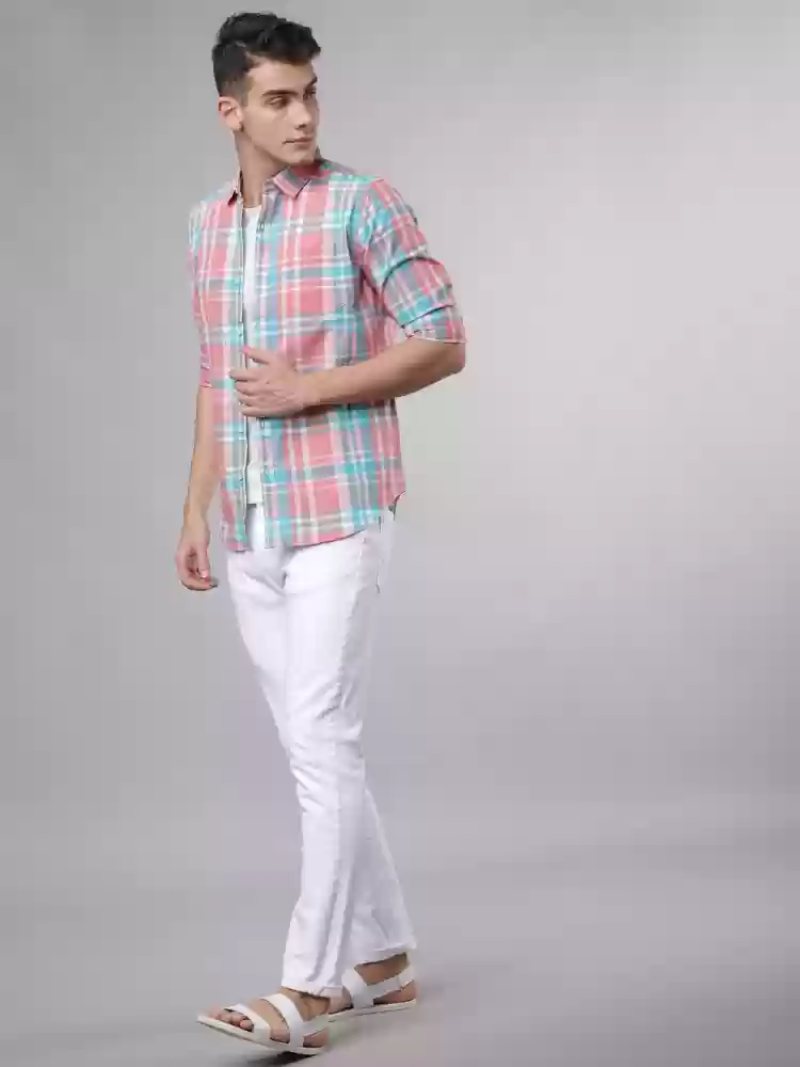 Coral with White Pant