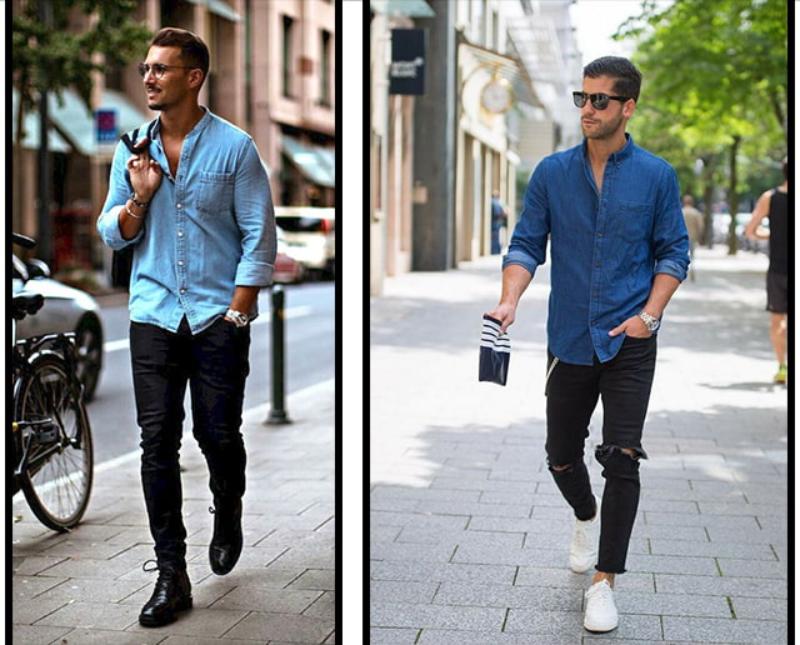 Denim Looking Shirt with Jeans