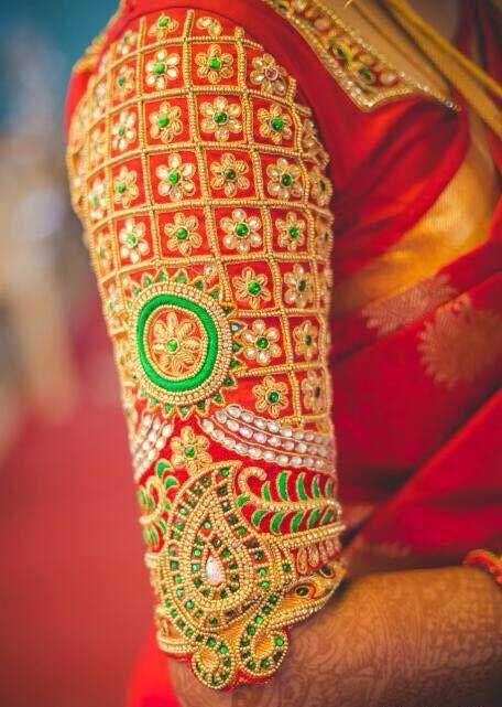 embroidered blouse hand full sleeves design