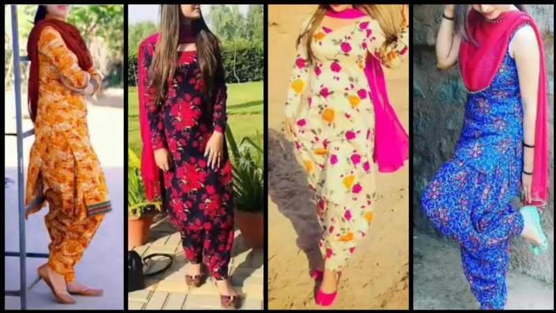 Floral pattern panjabi frock suit design