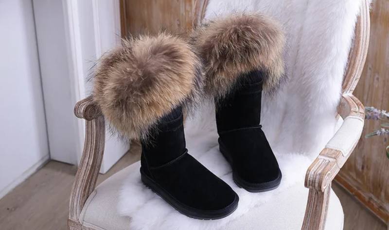 Fur Boots With Low Heels