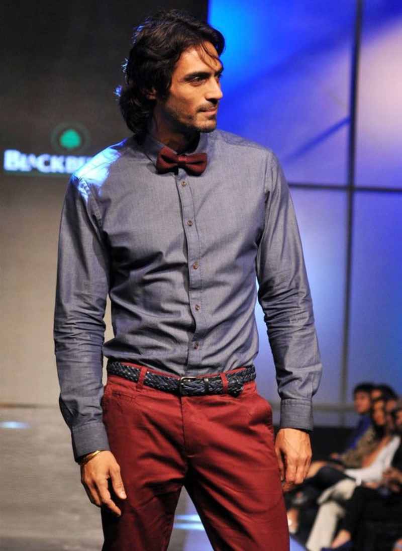 Grey Shirt with Burgundy or Maroon Pants
