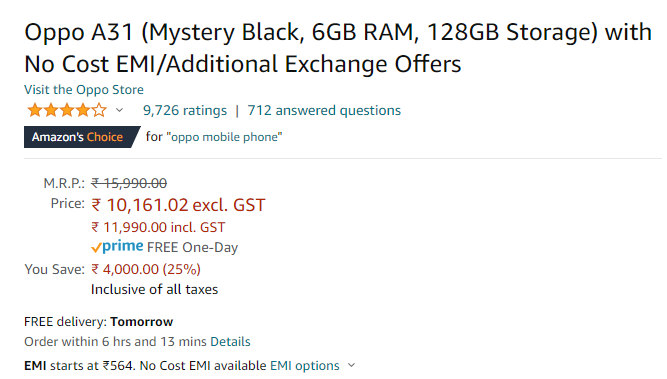 amazon gst price