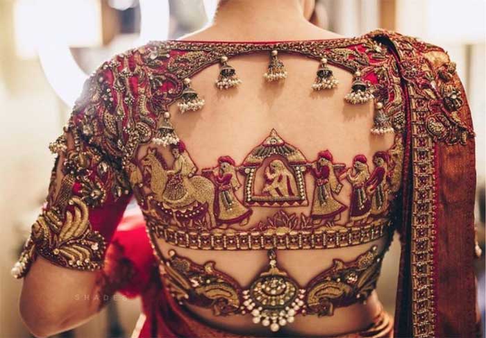 heavy back designer fancy blouse design