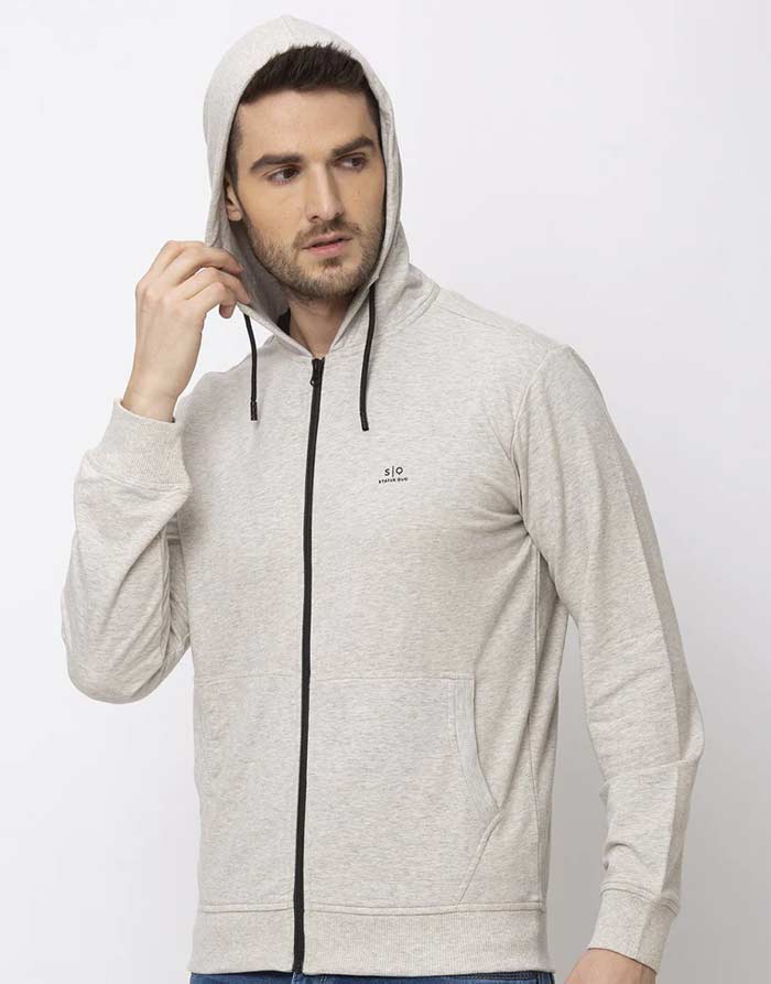 High neck hood sweatshirt regular fit