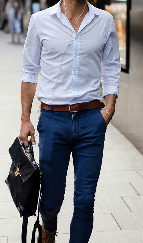 Light blue shirts and Navy Blue pants