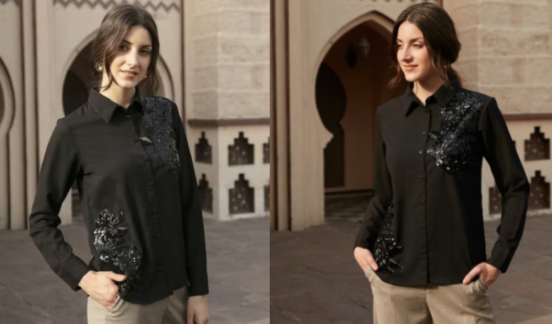 Local Boutiques - Black Button Down Shirt for Women