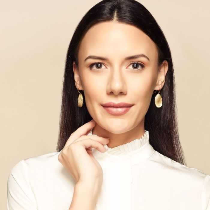Lunaria Diamond Drop Earrings in Gold