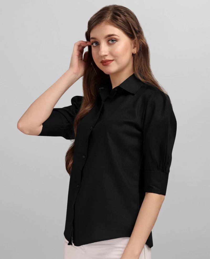Mango - Black Button Down Shirt for Women