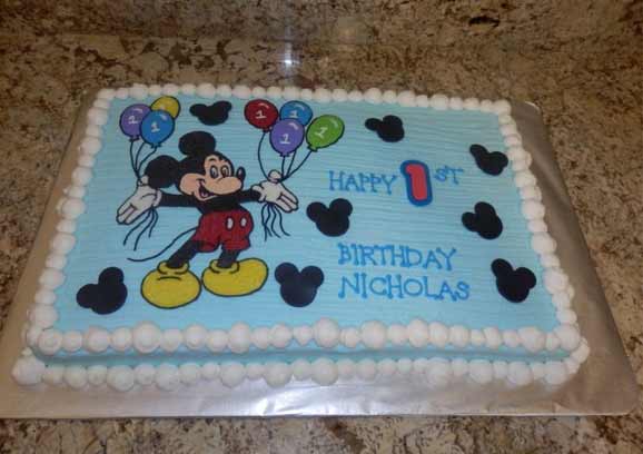 Mickey mouse sheet cake design
