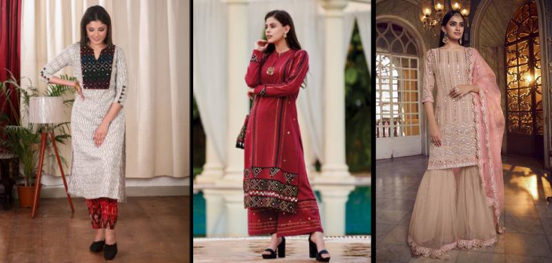 Diwali Mirror kurtis with heavy neck work