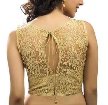 Net Back Collar Blouse Design