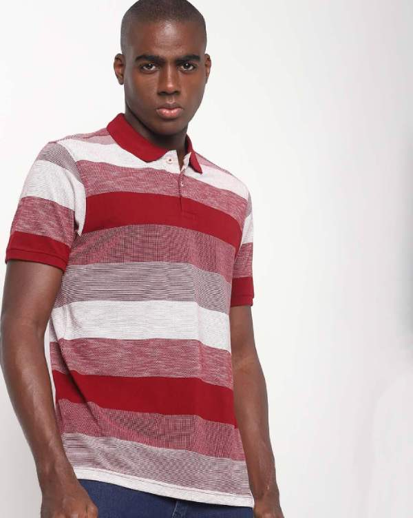 NETPLAY Burgundy Polo T Shirt