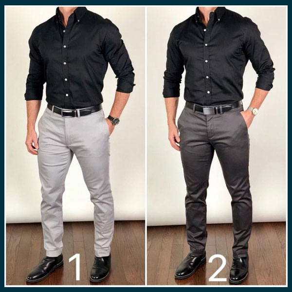 Pant Color with Black Shirt