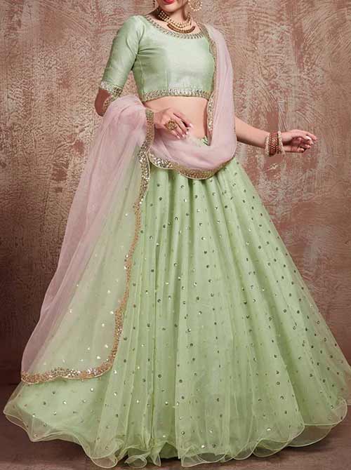 Party wear net Lehenga for women