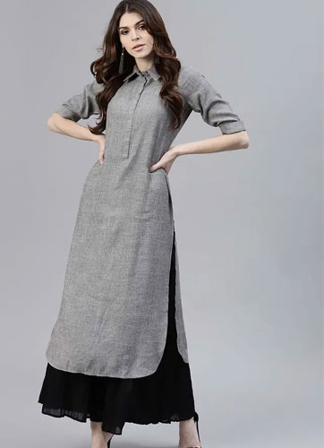 Pathani Kurti With Ankle-Length Pants