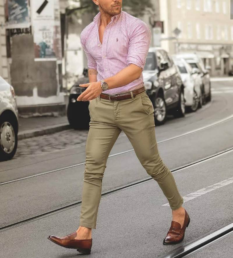 Pink Shirt Matching Pants with Shoes
