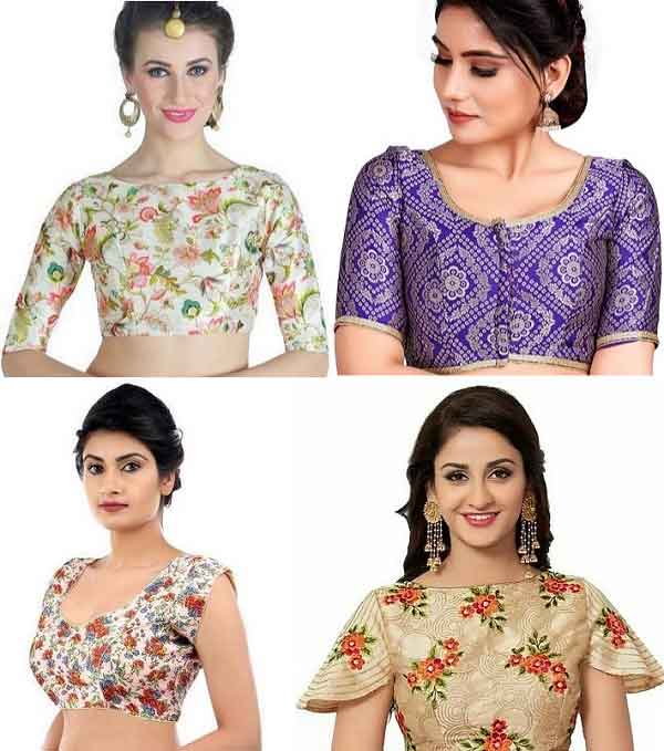 printed blouse full n half sleeves design