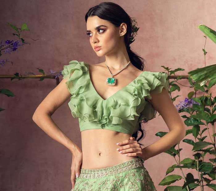 ruffle blouse hand design fancy