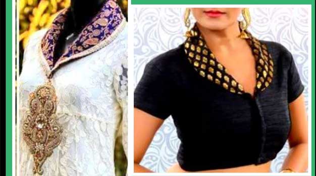 Shawl Collar Neck Blouse Design
