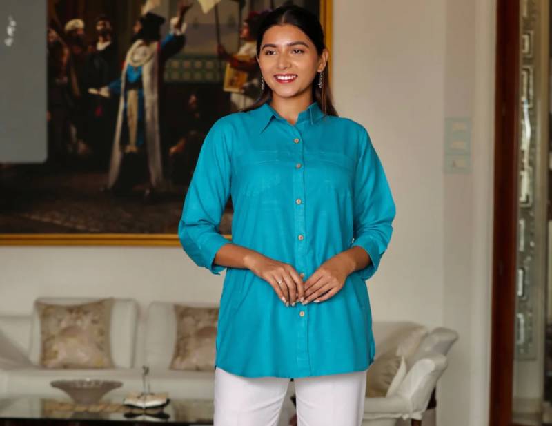 Shirt-Style Short Kurti