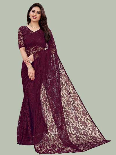 SIRIL Women Rasel Net Saree with Blouse