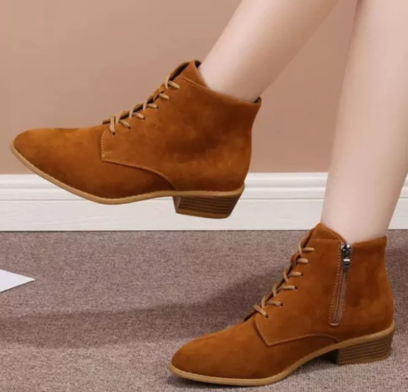 Solid Heel Brown Boot