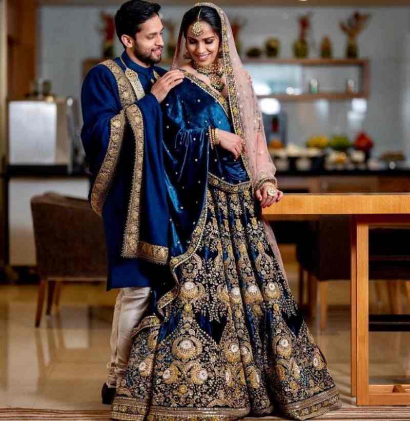 The Blues Sabyasachi Wedding Lehenga