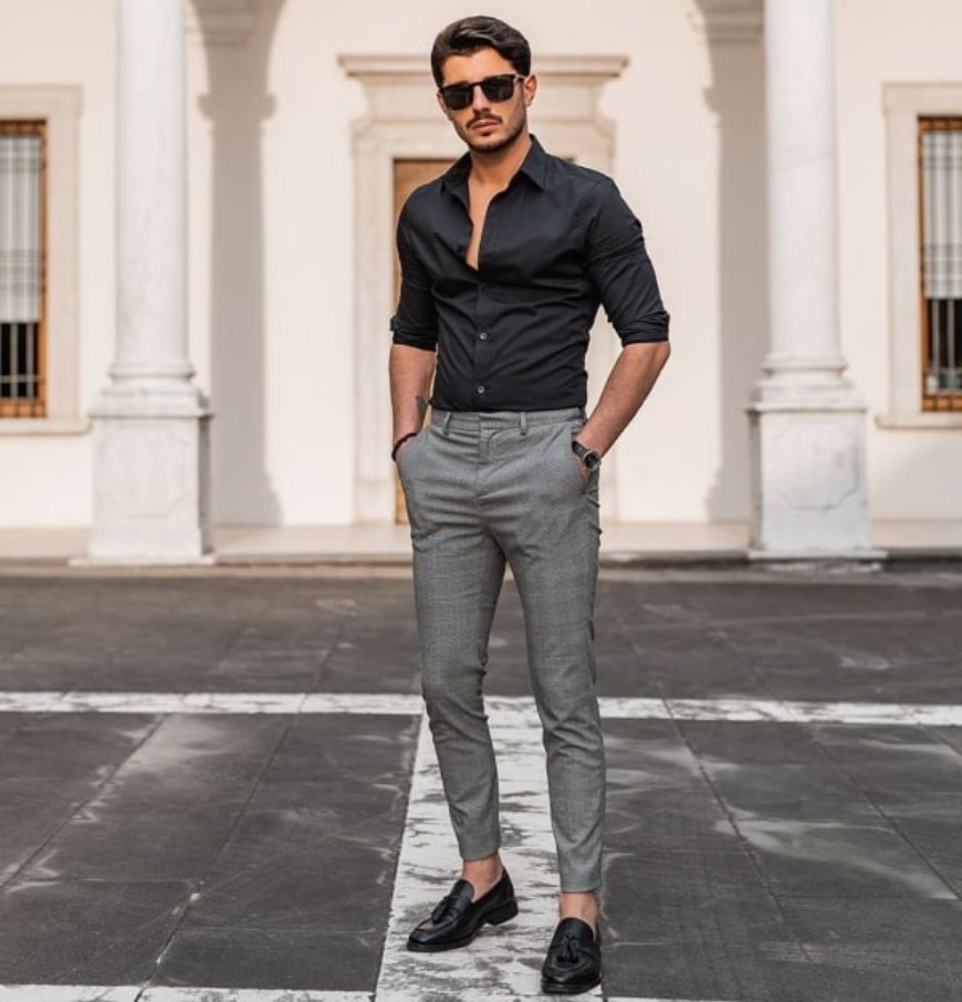 Timeless Grey Pant with Maroon Shirt