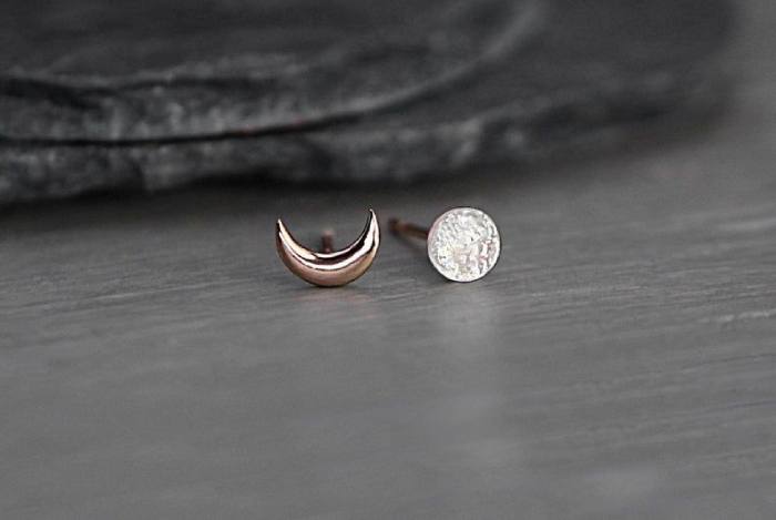 Tiny Gold Opal Stud Earrings