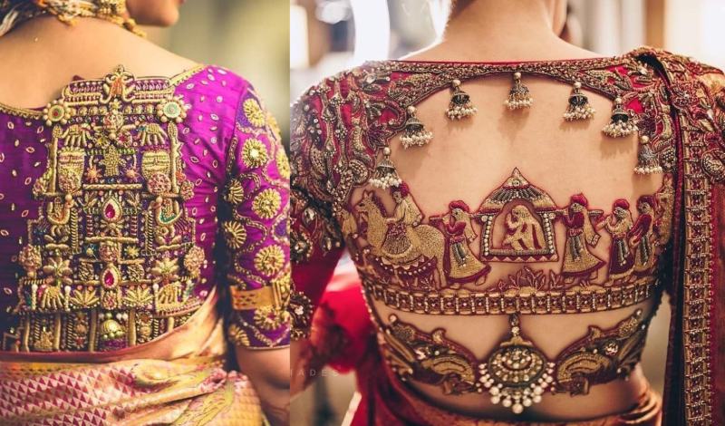 Traditional Blouse with Classic Embroideries for Wedding