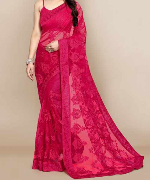 VAIRAGEE Embroidered Net Saree