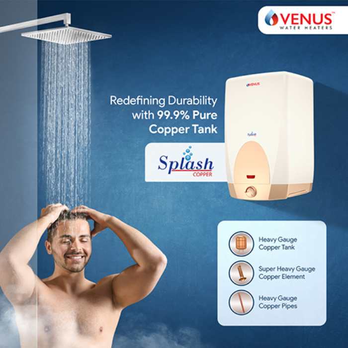Venus Splash Copper 15CU 15-Litre Storage Water Heater