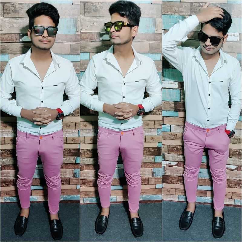White Shirt with Pastel Pink Pants