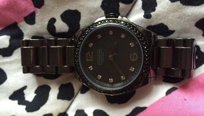 Women Coach Tristen watch in sparkling black ceramic