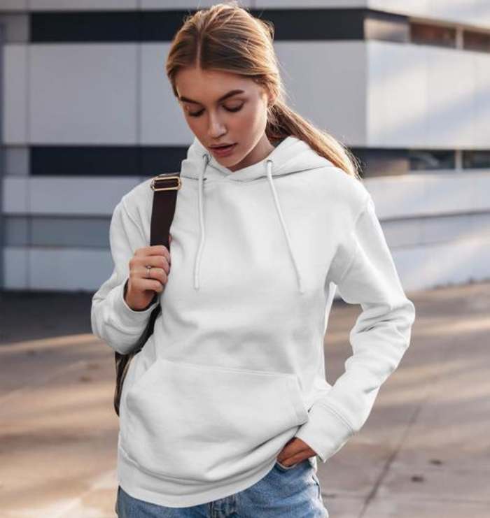 Women Cotton Neck Hooded Sweatshirt