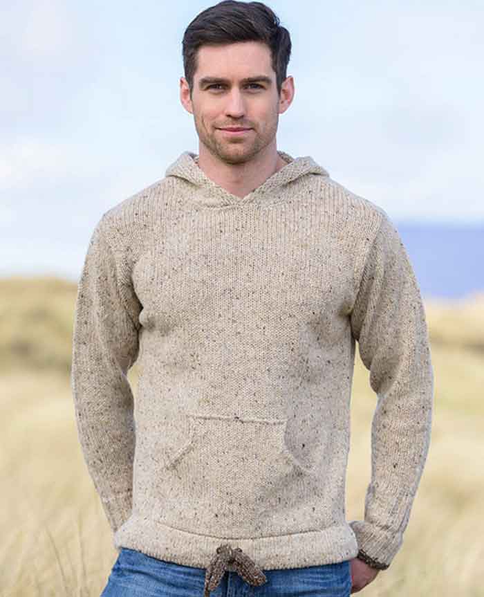 Wool fabric winter wear hoodie and sweatshirt for men